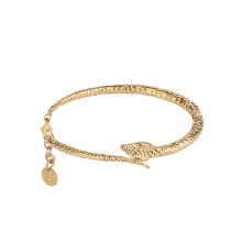 Stiff gold-plated snake bracelet from the Kembali collection