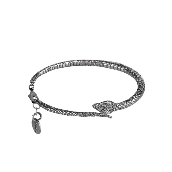 Silver bracelet in the shape of a snake