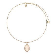 Gold-plated white scarab necklace from the Kembali collection