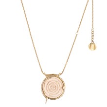 Gold-plated necklace with carved rose from the Kembali collection