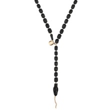 Limited edition wooden snake necklace from the Kembali collection