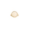 Gold signet ring with carved chrysanthemum from the Kembali collection KEP48-1 ORSKA-c
