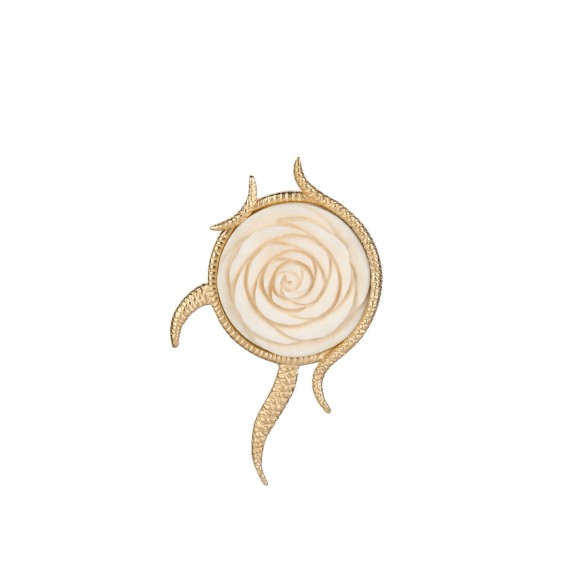 Original pin with carved rose from the Kembali collection KEB34-1 ORSKA-a