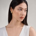 Gold-plated post earrings in the shape of a rose