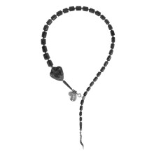 Limited edition silver snake necklace from the Kembali collection