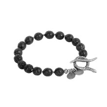  Limited edition bracelet with wooden beads and silver elements from the Kembali collection 