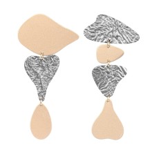 Asymmetrical gold and gray earrings from the Tache collection