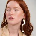 Gold evening earrings