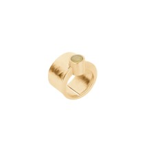 Double gold-plated amber ring from the Baltica collection
