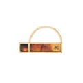 Geometric ring with amber and engraving of a mosquito from the Sello collection SLP68-2