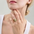 Gold-plated ring with amber from the Sello collection SLP48-1 ORSKA