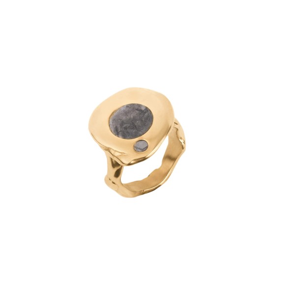 Gold-plated meteorite ring from the Meteoros collection MEP68-1 by ORSKA