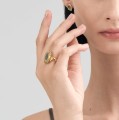 Gold ring with meteorite from the Meteoros collection MEP68-1 by ORSKA
