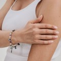 Srebrna bransoletka z kolorowymi kamieniami naturalnymi ORSKA