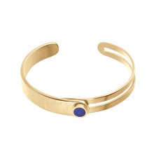 Stiff gold-plated lapis lazuli bracelet from the Orini collection