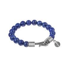 Silver bracelet with lapis lazuli beads from the Orini collection