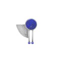 Asymmetric silver pin with lapis lazuli from the Orini collection