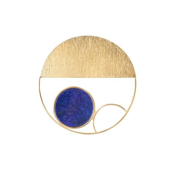 Openwork gold-plated lapis lazuli brooch from the Orini collection