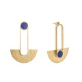 Asymmetrical, gold-plated lapis lazuli earrings from the Orini collection