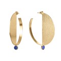 Gold-plated lapis lazuli hoop earrings from the Orini collection