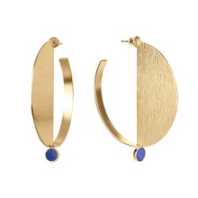 Gold-plated hoop earrings with lapis lazuli from the Orini collection