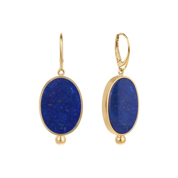 Gold-plated earrings with lapis lazuli clasp from the Orini collection