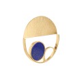 Openwork gold-plated lapis lazuli brooch from the Orini collection ORB38-1 ORSKA