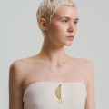 Oblong gold-plated lapis lazuli brooch from the Orini collection ORB34-1 ORSKA
