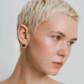 Gold lapis lazuli stud earrings from the Orini collection