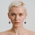 Gold earrings with lapis lazuli from the Orini collection ORK44-1 ORSKA