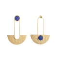 Asymmetrical, gold-plated lapis lazuli earrings from the Orini ORK46-1 ORSKA collection
