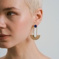 Hanging, gold-plated lapis lazuli earrings from the Orini collection