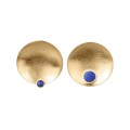 Round, gold-plated lapis lazuli earrings from the Orini ORK46-3 ORSKA collection