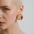 Round, gold-plated earrings from the Orini ORK46-3 ORSKA collection