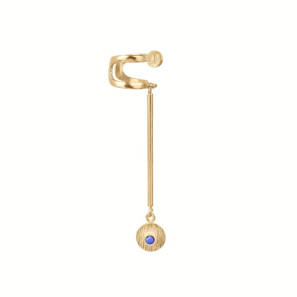 Gold ear cuff with lapis lazuli pendant from the Orini ORK21-1 ORSKA collection