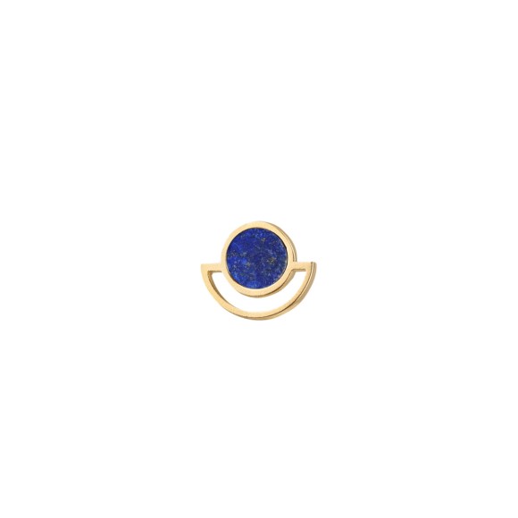 Gold-plated lapis lazuli pin "Quarter Moon" from the Orini collection