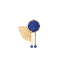 Asymmetrical gold-plated lapis lazuli pin from the Orini collection