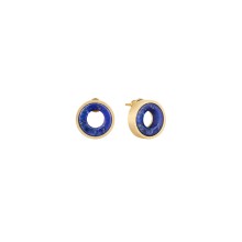 Gold-plated lapis lazuli round earrings from the Orini collection
