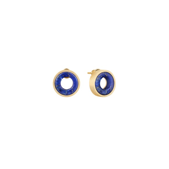 Gold-plated lapis lazuli ring earrings from the Orini collection