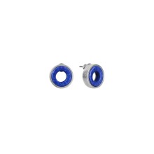 Silver round earrings with lapis lazuli from the Orini collection