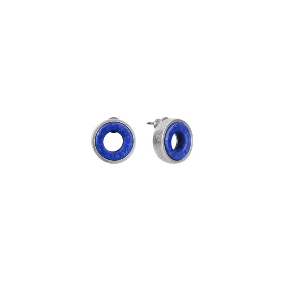 Silver lapis lazuli ring earrings from the Orini collection
