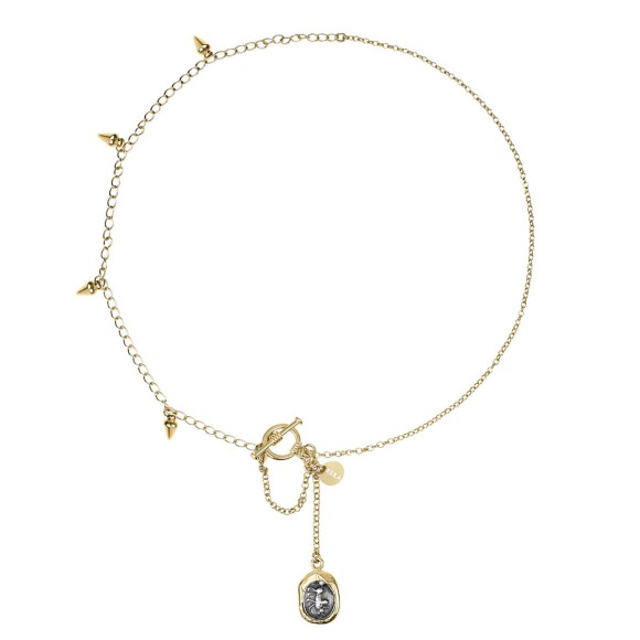 Delicate necklace with a seal-shaped pendant SMN46-1