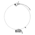 Silver amulet pendant on a labradorite cord from the Semios collection SMN86-1