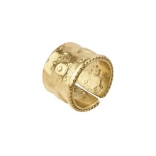 Gold-plated, wide band ring from the Semios collection