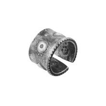 Silver, wide band ring from the Semios collection