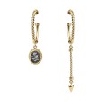 Asymmetrical gold-plated hoop earrings – Semios Collection  SMK36-2 - ORSKA jewelry store