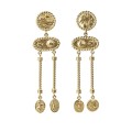Long earrings with medallion fragments from the Semios Collection  SMK44-1