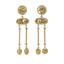 Long earrings with medallion fragments from the Semios Collection