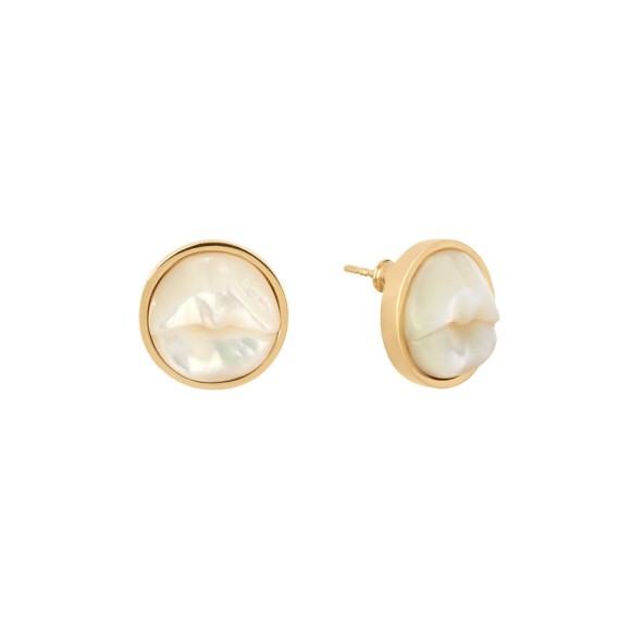 Artistic mother-of-pearl lips-shaped earrings from the Kembali collection