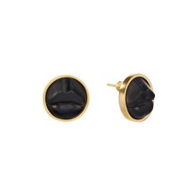 Wooden Carved Lips Earrings from the Kembali Collection